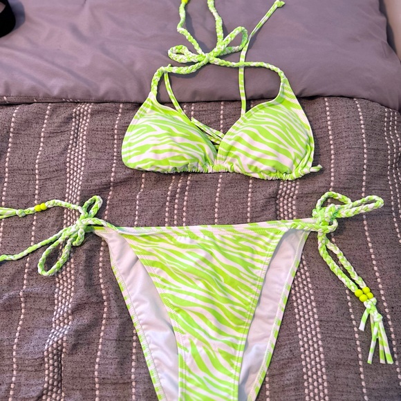 Triangle tie braided bikini set - Picture 1 of 3